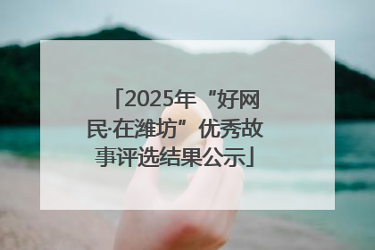 2025年“好网民·在潍坊”优秀故事评选结果公示