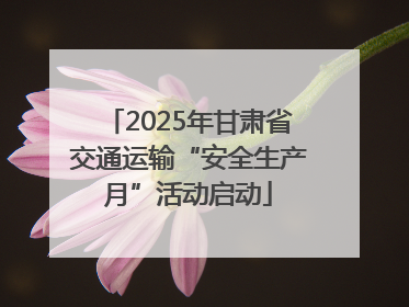 2025年甘肃省交通运输“安全生产月”活动启动