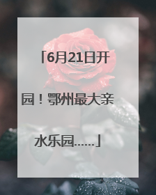 6月21日开园！鄂州最大亲水乐园……
