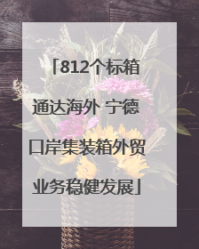 812个标箱通达海外 宁德口岸集装箱外贸业务稳健发展