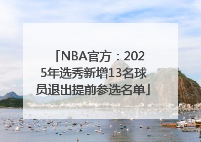NBA官方：2025年选秀新增13名球员退出提前参选名单