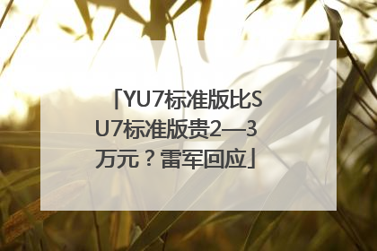 YU7标准版比SU7标准版贵2—3万元？雷军回应